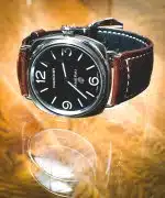 Panerai Radiomir PAM00753 45mm men's watch with a black dial and brown leather strap.