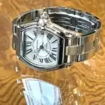 Cartier Roadster 2510 Men's automatic Watch 38mm x 44mm. Stainless steel case and bracelet, white Cartier dial.