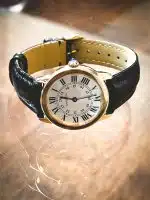 Cartier Ronde Solo W6700355 18ct Gold Ladies Watch 29mm. Gold and steel case with a black crocodile strap.