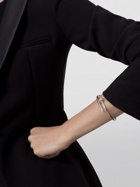 Cartier Just un Clou Diamond Bracelet in 18k white gold, size 16.
