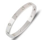 Cartier Love Bracelet 4 Diamonds Size 17 18k White Gold