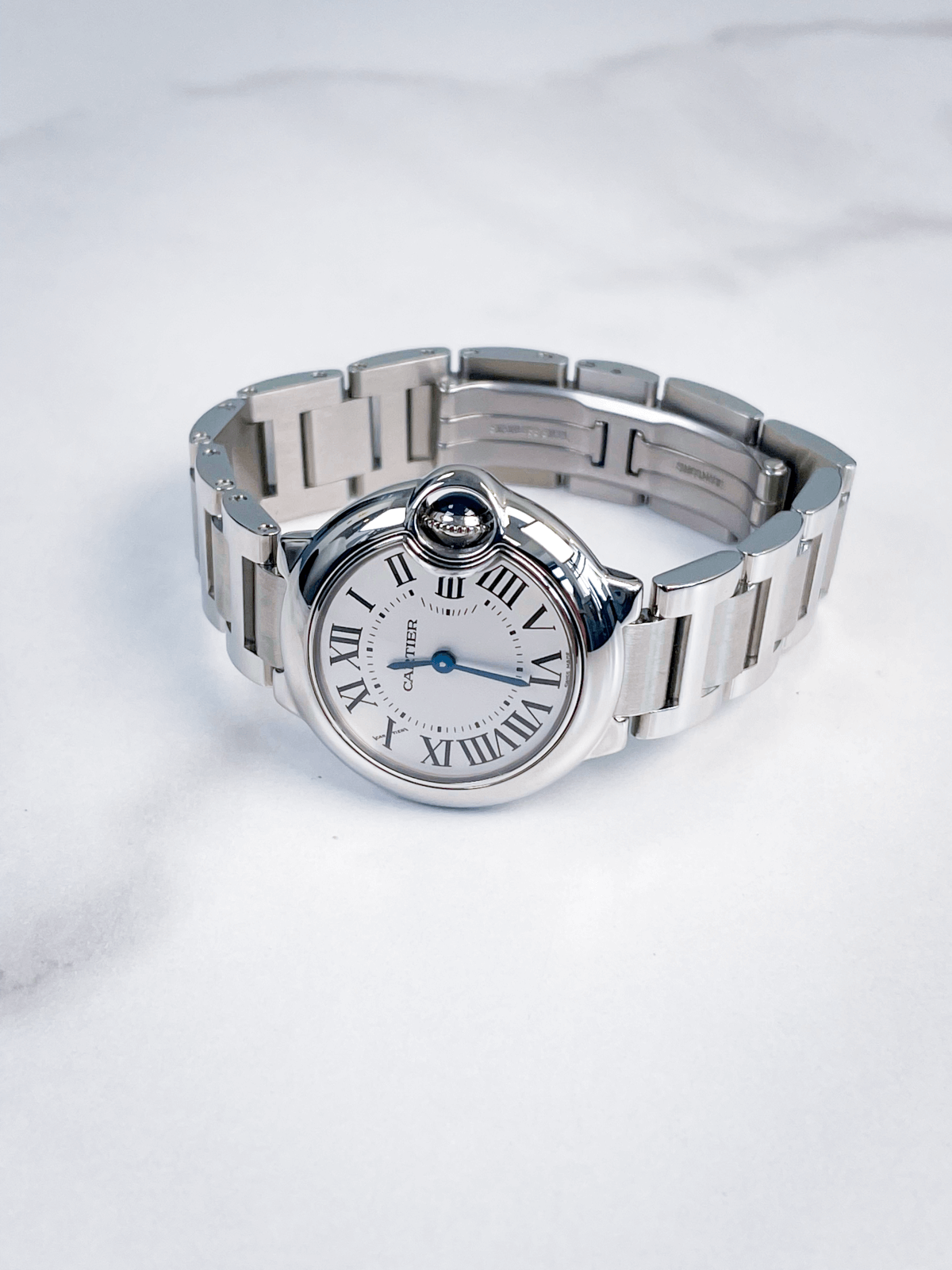 Cartier Ballon Bleu W69010Z4 28mm white dial and stainless steel ladies watch