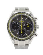 Omega Speedmaster Racing 40mm 326.30.40.50.06.001 mens watch with a grey dial and steel bracelet.