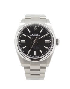 Rolex Oyster Perpetual 134300 with a black dial, smooth bezel and oyster bracelet