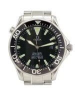 Omega Seamaster Diver Professional 2254.50 with a black dial and stainless steel case and bracelet.