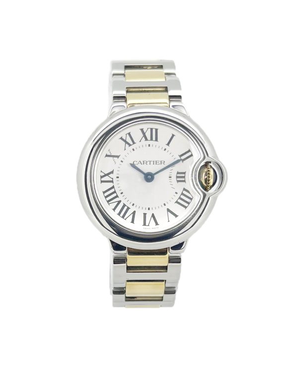 Cartier Ballon Bleu W69007Z3 28mm 18ct Gold and steel with a white dial