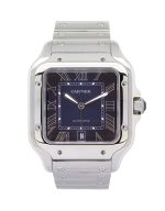 Cartier Santos De Cartier WSSA0030 40mm with a blue dial and stainless steel bracelet.