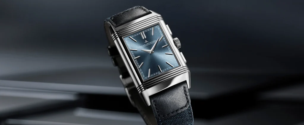 Jaeger-LeCoultre Reverso manual wind watch showing Art Deco case design and hand-wound movement