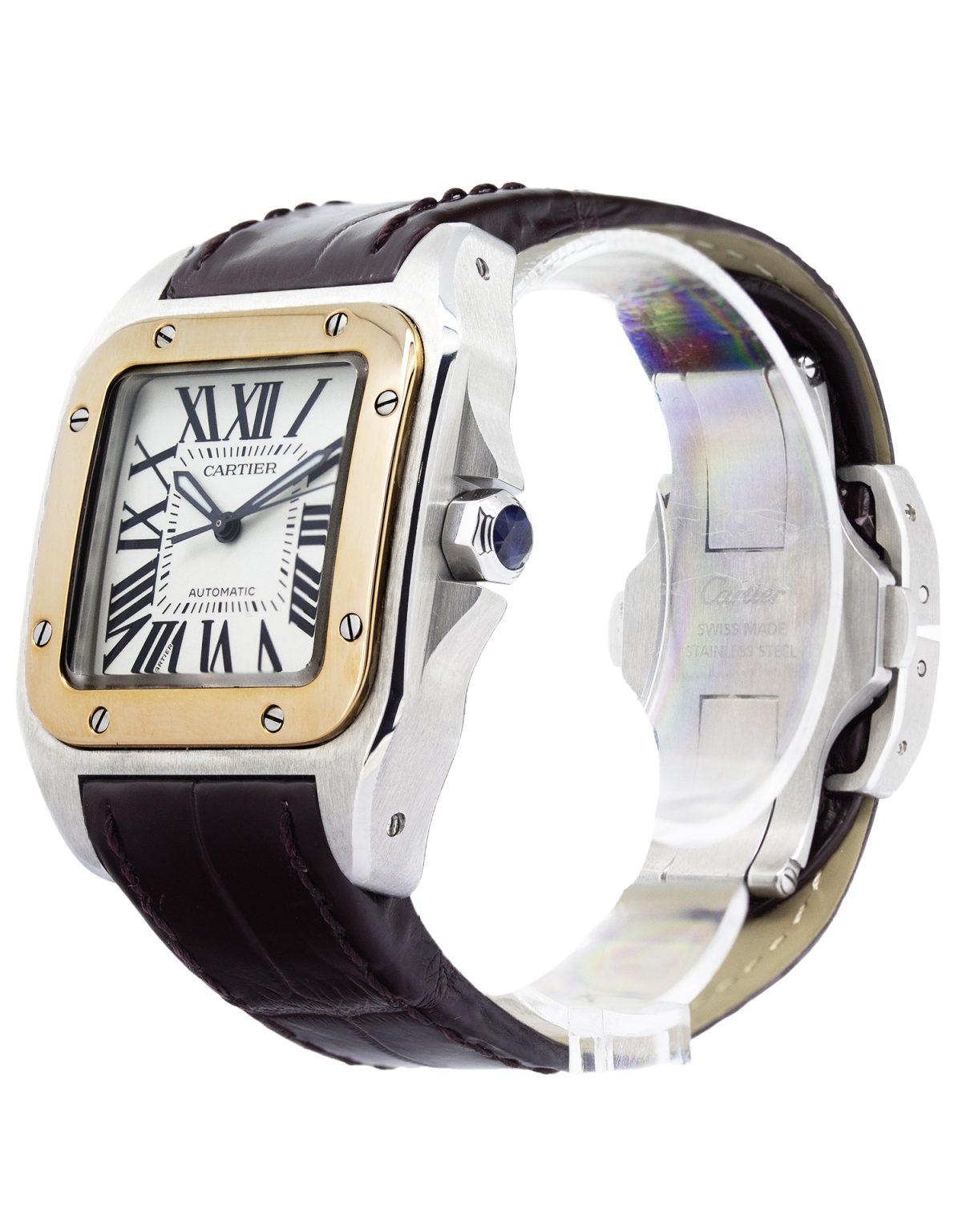 Cartier Santos 100 W20107X7 Rose Gold 33mm Men's Automatic - Image 3