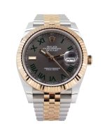 Rolex Datejust 126331 41mm Oystersteel and Everose Gold, Slate grey wimbledon dial.