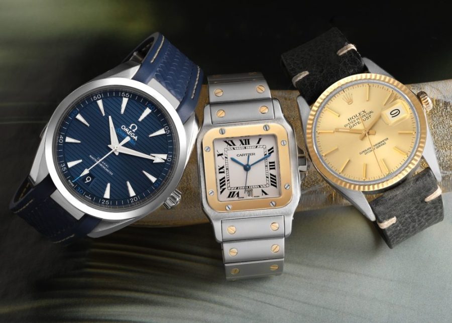 Omega, Cartier and Rolex watches