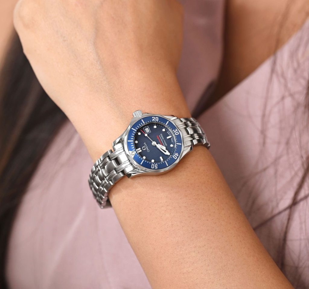 omega seamaster wrist