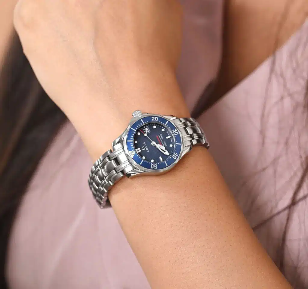 omega seamaster wrist