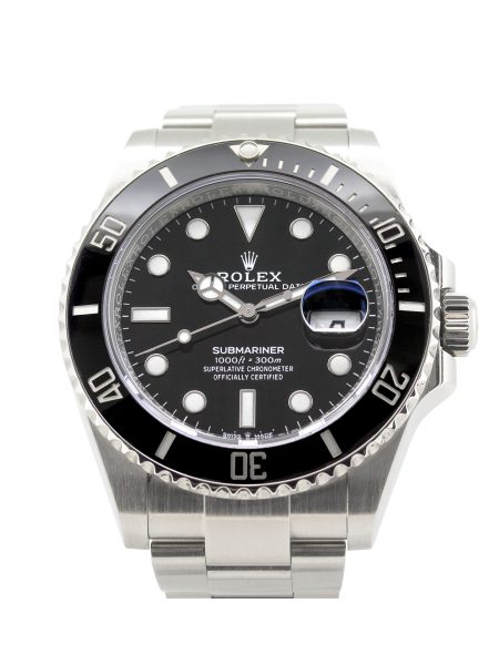 Rolex Submariner 126610LN 41mm case, black dial, uni directional bezel, screw in crown, oyster steel bracelet.