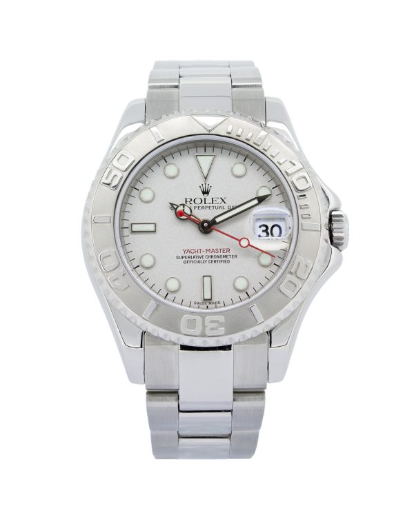 Rolex Yacht Master 168622 35mm Platinum dial, bidirectional platinum bezel, stainless steel case and bracelet.
