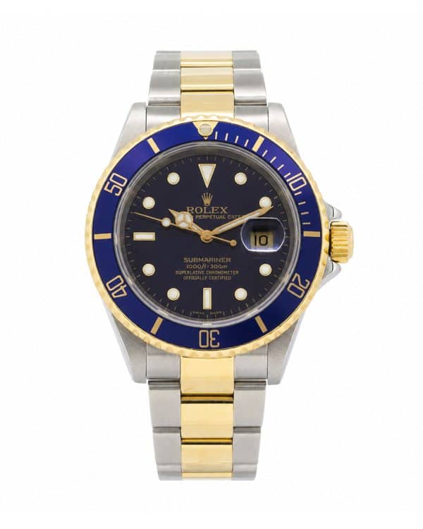Rolex Submariner 16613 40mm. Steel and yellow gold with a blue dial.