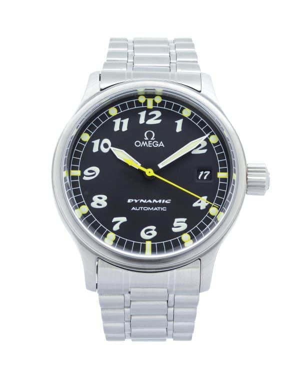 Omega Genève Dynamic 5200.50 36mm vintage automatic stainless steel men's watch from the iconic 1970s Dynamic collection