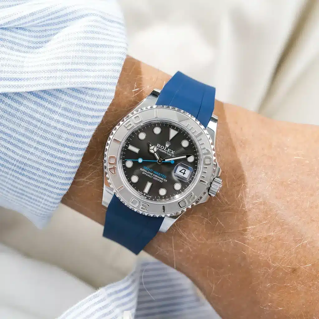 rolex yacht master on man wrist selling your pre-owned luxury watch