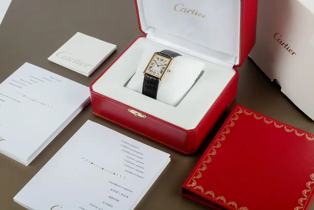 cartier box anad papers
