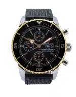 Breitling Superocean Heritage U13313 44mm automatic chronograph watch in stainless steel and 18ct red gold with black dial and ceramic bezel.