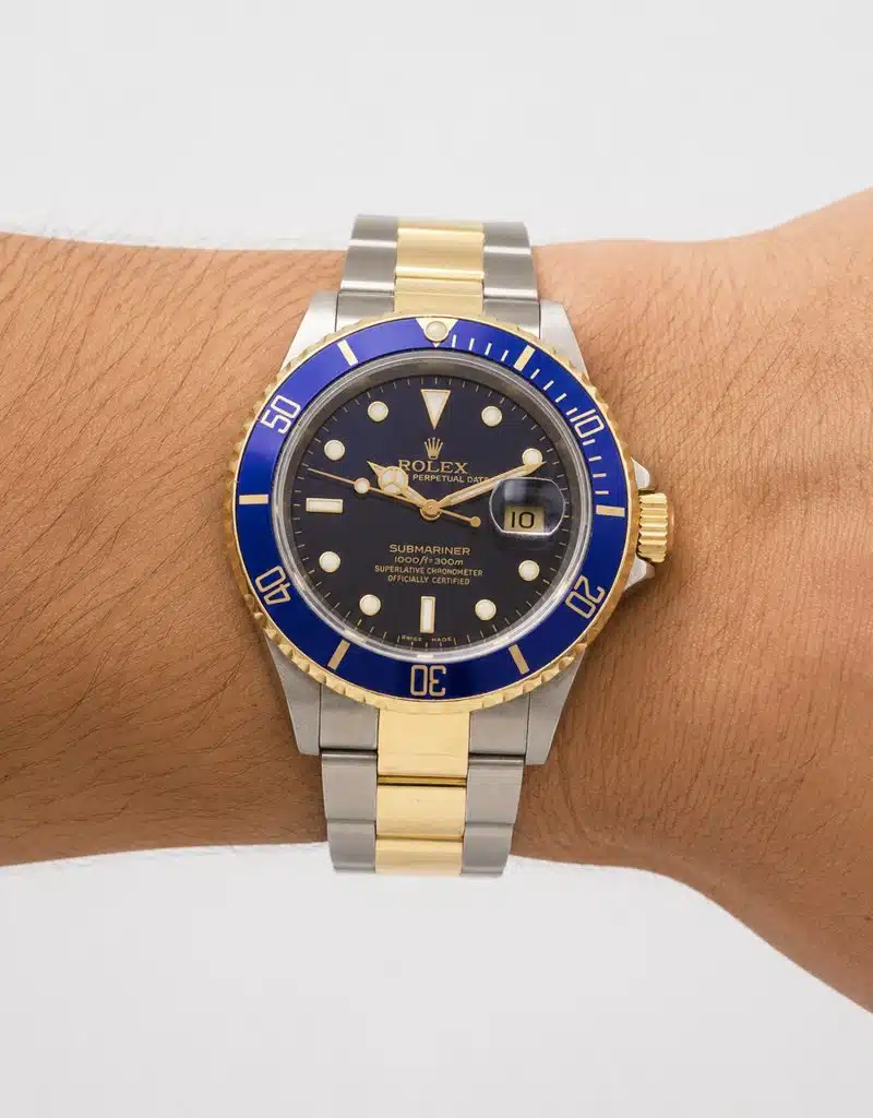 rolex submariner bluesy wrist photo